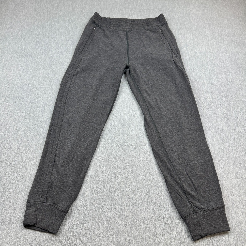 Lululemon Jogger Sweat Pants Womens 6 Gray Stretch Gym Yoga‎ Pockets Zip Casual